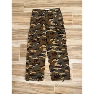 Levis 94 Baggy Cargo Pants Camo Woodland Green Brown A4707-0012 Womens 28x30